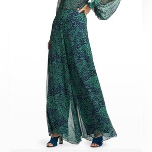 Sachin + Babi Navy and Green Patterned Pants